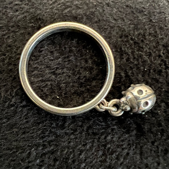 James Avery Ladybug Dangle Ring - Picture 1 of 3